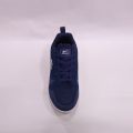 Blue and White Knitted Casual Magic Sneakers For Men. 