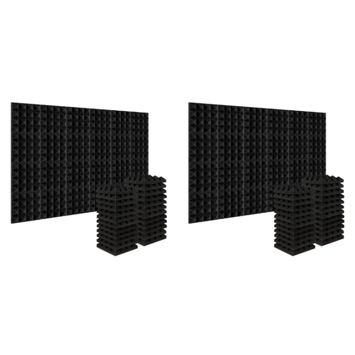 48Pcs 25X25X5Cm Studio Acoustic Soundproof Foam Pyramid Noise ...