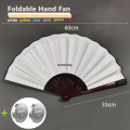 Decoration Party Bar Night Use Fan Glow LED Handheld Foldable with Battery Fan with Light Fluorescent, Show DJ Club Room. 