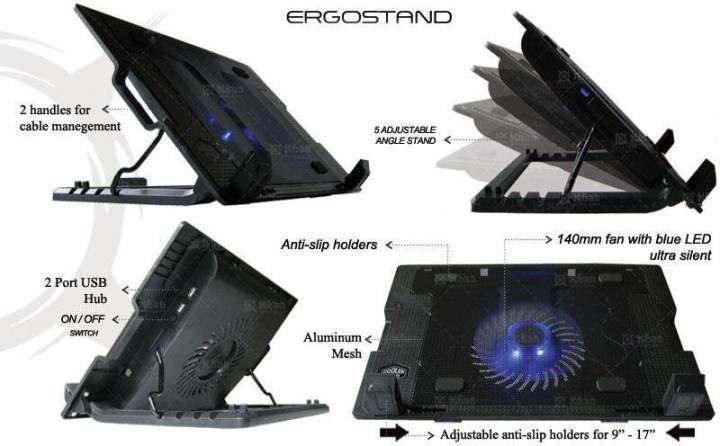 Cooling%20Pad%20For%20Laptop%20%20%20USB%20Port%20%20Five%20Angle%20Stand%20Black%20-%20Image%203