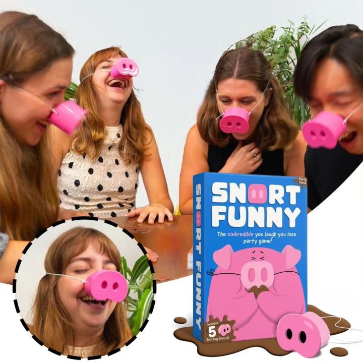 Fun Early Educational Pig Snorts-Funny Family Games 5 Toy Pig Noses ...