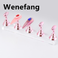 Wenefang 5Pcs Chess Borad Magnetic Nail Tips Practice Display Stand Set Acrylic Original Nail Art Holder UV Gel Polish Showing Shelf for Manicure. 