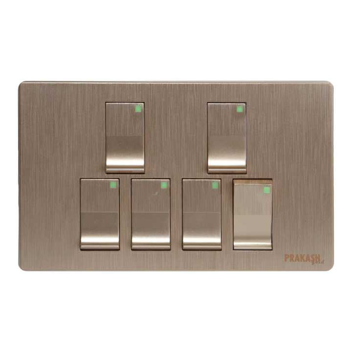 Prakash Golden 6 Gang 1 Way Switch | Daraz.com.np