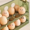 Plastic Kitchen Storage Refrigerator Side Door Preservation Box Egg Storage Storage Box Egg Box Egg Tray. 