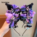 Sutuiying Sanrio Kuromi Plush Headband Cute Lolita Girls Face Wash Makeup New Hairband Funny Women Hair Clip Cosplay Halloween Props Gift. 