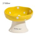 New Ceramic Neck Protection Pet Bowl Slanted Mouth High Feet Mushroom Cat Bowl Anti-black Chin Anti-knockover Pet Food Bowl Cat Dog. 