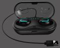 Q13S Bluetooth Wireless Binaural Tws Stereo Business Earbuds With Charging Bin - Black. 