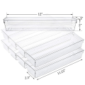 20 Pack 12 X 3 X 2 Inch Clear Drawer Organizer Trays, Desk Drawer Divider Storage Bins, Storage Box Set for Kitchen. 