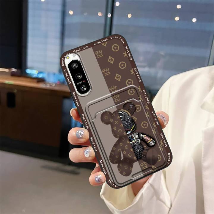 Card bag TPU Phone Case For Sony Xperia5 IV Back Cover Dirt-resistant Waterproof Cartoon Anti-knock Graffiti Shockproof