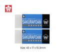 Sakura Foam Eraser W Small  43.0x17.0x10.3MM - Pack Of 2 (XRFW-60). 