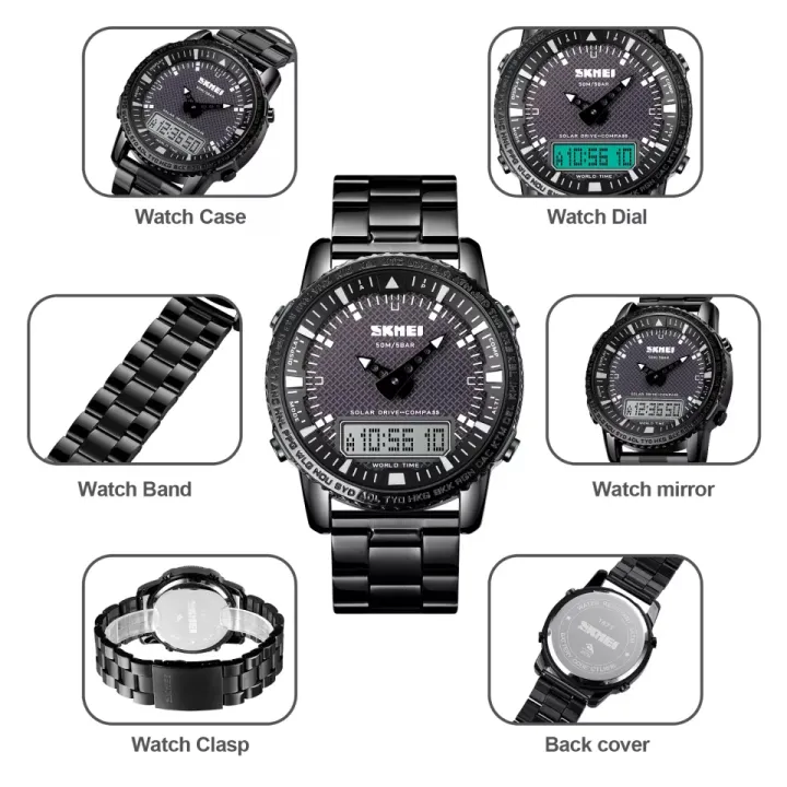 SKMEI%201898%20Men's%20Outdoor%20Watch%20Multifunction%20Stainless%20Steel%20W/%203%20Time%20-%20Image%206