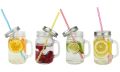 Mason Jar (Set of 2) with Lid and Reusable Straw. 