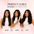 Girls Select Magic Hair Curler – Automatic 3-Heat Curling Iron (Pink). 