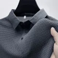 Summer Stylish Ice Silk Fabric Polo T-Shirt For Men. 