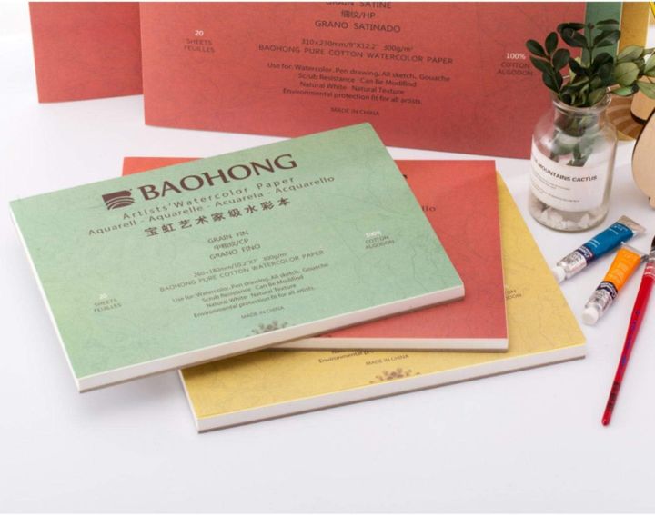 Baohong%20Artist%20Watercolor%20Pad%20410x310mm,%20300GSM-100%25%20Cotton%20(20%20Sheets)%20-%20Image%204