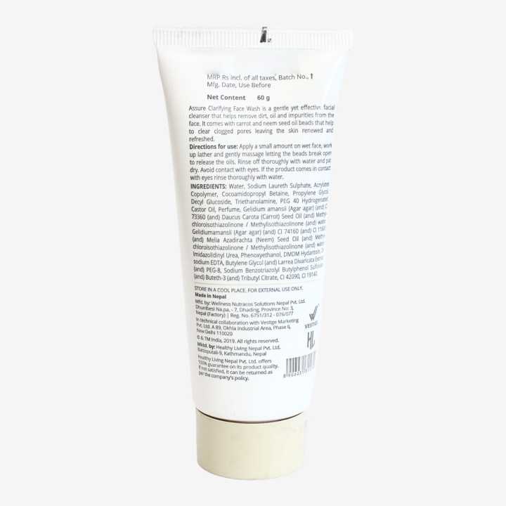 Assure%20Clarifying%20Face%20Wash%20Enriched%20With%20Carrot%20&%20Neem%20Seed%20Oil%20Beads%2060g%20-%20Image%204