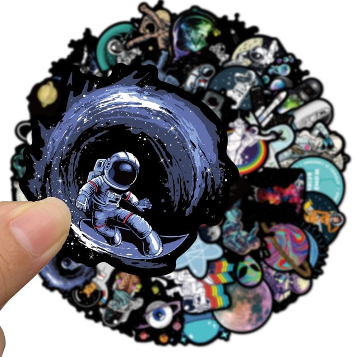 Artsy Home 25/50 Pcs Graffiti Astronaut Outer Space Stickers
