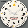 Sutuiying New 2025 29mm White Pilot Style Watch Dial and Hand Sets C3 Fashion Green Luminous Fit NH35 ETA PT Movement Watch Parts for Mod. 