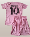 2023-2024 Inter Miami Home Messi No.10 Printed Football Jersey with shorts for 5 to 12 years. 