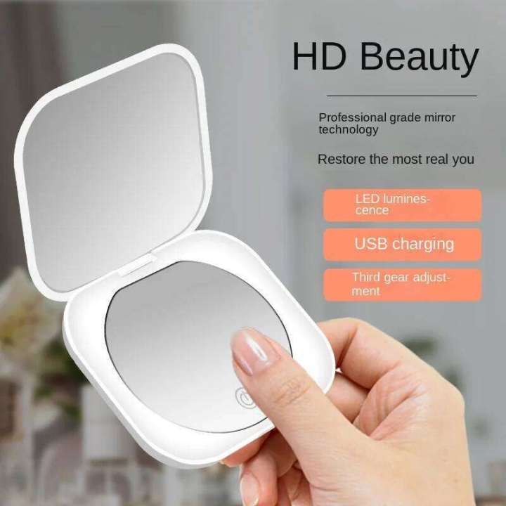 Mini Portable Folding Travel LED Light Compact 2X Magnification 2-sided ...