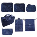 7PC Clothes Bag Set Packing Square Multifunctional Navy Blue. 