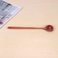 NAMUNY Long Spoons Wooden, 5 Pieces Korean Style 10.9 inches 100% Natural Wood Long Handle Round Spoons for Soup Cooking Mixing Stirrer Kitchen Tools Utensils (Korean Style Soup Spoon). 