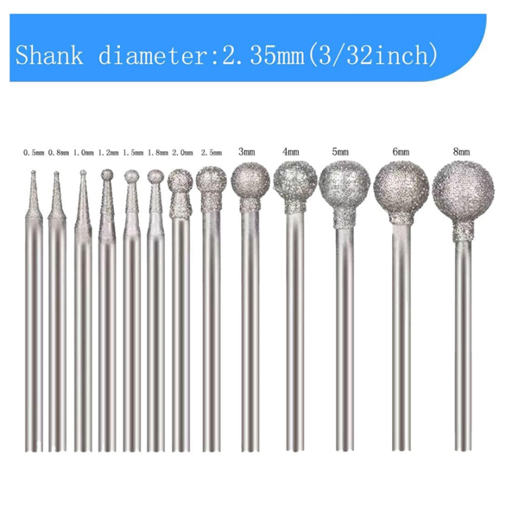 13%20Pcs%20Ball%20Shape%20Diamond%20Burr%20Diamond%20Mounted%20Grinding%20Burs%20Stone%20Carving%20Set%20with%203/32%20Inch%20Mandrel%20for%20Rotary%20Tools%20Easy%20Install%20-%20Image%202