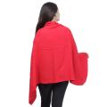 Plain Mix Cashmere Front Buttoned Poncho For Women. 