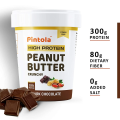 Pintola HIGH Protein Peanut Butter Dark Chocolate (Crunchy, 1kg) | 30% Protein | High Fiber. 