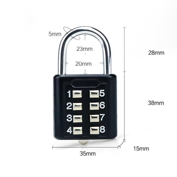 Padlock Zinc Alloy Suitcase For Luggage Travel Code Smart Lock Code Keyed Anti-thieft Lock 8 Digits Password Code Combination