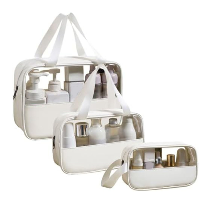 Travel Toiletry Bag, Clear Toiletry Bag Set, 3 Pcs Toiletry Bag for Skincare Products, Portable Wash Bag Shower Bag C