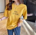 Tailor Stitch Half Sleeve Cotton Oversize T-Shirt For Women - Multicolor Options | Free Size | Fashion | T-Shirts For Women. 