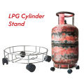 Heavy Stainless Steel LPG Cylinder Trolley with 4 Wheels for easy movement and secure handling. Durable, strong, and perfect for home use. 