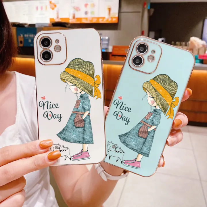 UCUC%20for%20Samsung%20M33%205G%20Back%20Cover%20+%20Free%20Lanyard%20Nice%20Girl%20Luxury%206D%20Plating%20Soft%20Silicone%20Phone%20Case%20-%20Image%205