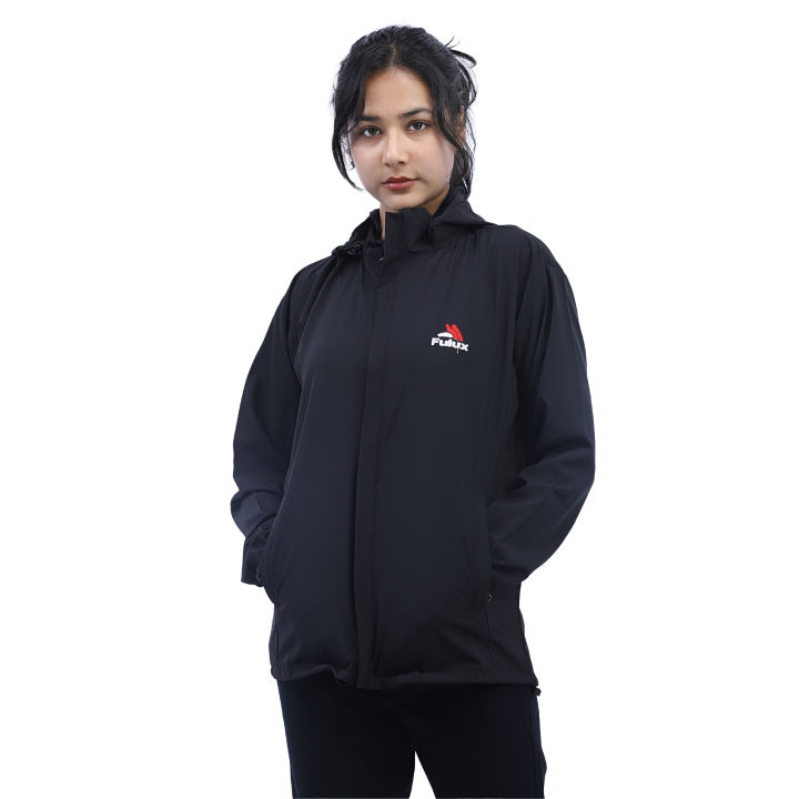 Black Color Lightweight Windcheater for Women
