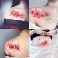 【Whoever uses it, who praises it】Bianhua Tattoo Sticker Waterproof Women's Lasting Simulation High Sexy Collarbone Tattoo Sticker Hell Girl. 
