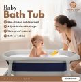 Crown Design Foldable Bathtub without Headrest Cushion Pillow for Children- Multicolor. 