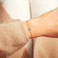 S_way AAA Cubic Zirconia Crystal Blue Nazar Round Turkish Evil Eye Charm Bracelet Women Gold-plated Link Chain Simple Trendy Jewelry. 