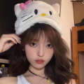 WeihonghunfeiSales promotion （NEW）Kawaii Hello Kitty Hat for Girls Ins Style Y2K Hello Kitty Hats Women Sweet Fashion Winter Plush Warm Hat Cosplay Harajuku Hats. 