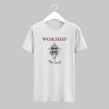 Solo Leveling |"WORSHIP The Lord" | Statue of God Printed Graphic T-Shirt. 