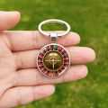 Fortune jewelry gift face pendant fashion needle photo glass convex fun game guide roulette key chain key ring men and women lucky. 