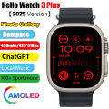 Hello Watch 3+ 2nd GEN Smartwatch | AMOLED Display | Photo Gallery | Local Music Storage | E-Book | AOD | Bluetooth Calling and Health Tracking. 