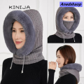 Anedshaop Winter Hats for Women Balaclava Fur Beanie Warm Bonnets Wholesale New Hat Scarf Mask Set Lil Peep Plush Female Winter Head Hood 2021. 