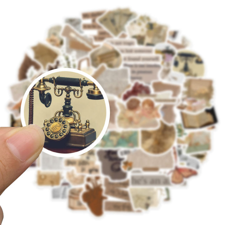 Artsy%20Home%2025/50%20Pcs%20Vintage%20Retro%20Style%20Stickers%20for%20Laptops%20Scrapbook%20Cellphone%20Guitar%20-%20Image%203