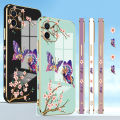 Jizetin for Realme 7 Pro Back Cover With Free Lanyard Flowers Butterfly 6D Plating Silicone Phone Case. 