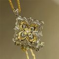 【Mega new vintage brushed engraving hollow rotatable sweater chain handmade gold-plated necklace. 