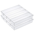 20 Pack 12 X 3 X 2 Inch Clear Drawer Organizer Trays, Desk Drawer Divider Storage Bins, Storage Box Set for Kitchen. 