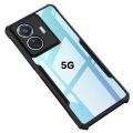Vivo T1 Pro 5G / iQOO Z6 Pro 5G (All Same Size) Clear Transparent Bumper Black Cover Case -Non Yellowing. 