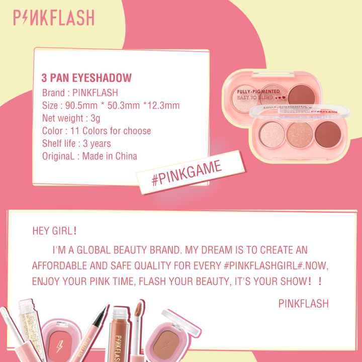 PINKFLASH%203%20Colors%20Glitter%20Eyeshadow%20Palette%20Waterproof%20Long-lasting%20Non-cakey%20High%20Pigment%20Eye%20Shadow%20Powder%20Makeup%20Cosmetics%20-%20Image%205