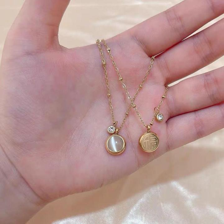 %E3%80%90Mega%20Sale%E3%80%912023%20New%20Fashion%20Personalized%20Light%20Luxury%20Design%20Sense%20No%20Falling%20Blessed%20Necklace%20Women's%20Titanium%20Clavicle%20-%20Image%203